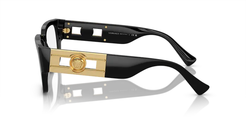 Versace Uomo VE3350 GB1 Montature da vista Acetato Nero Trasparente Squadrata Normale miniatura 3