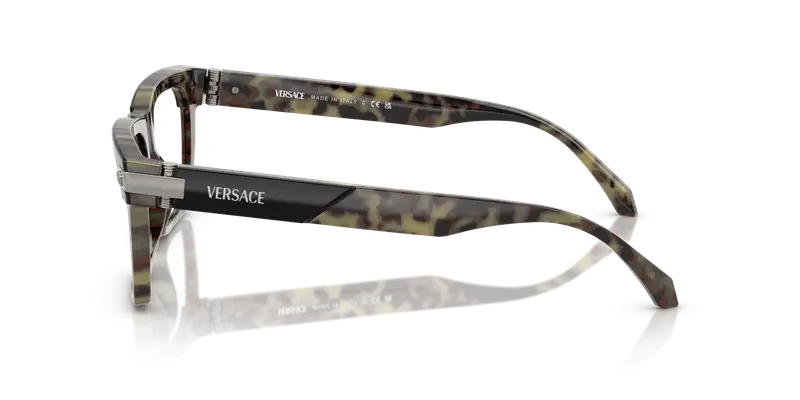 Versace Uomo VE3354 5456 Montature da vista Acetato Tartaruga Trasparente Squadrata Normale miniatura 3