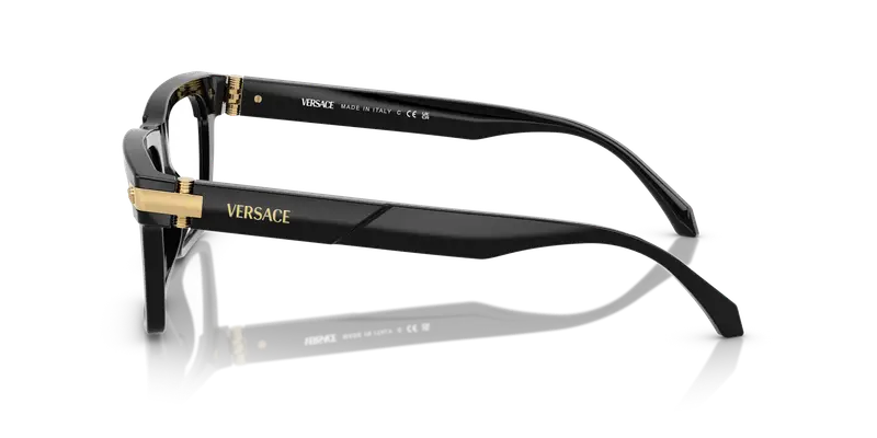 Versace Uomo VE3354 GB1 Montature da vista Acetato Nero Trasparente Squadrata Normale miniatura 3