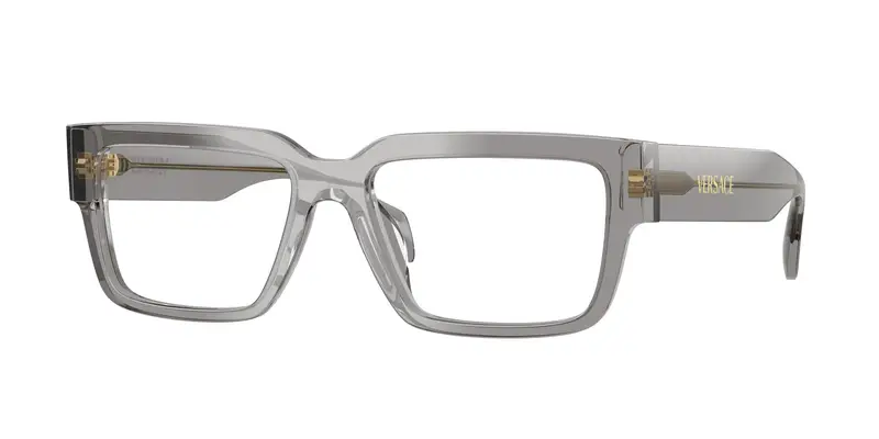 Versace Uomo VE3374U 5510 Montature da vista Acetato Grigio Trasparente Squadrata Normale