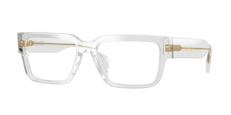 Versace Uomo VE3374U 5519 Montature da vista Acetato Grigio Trasparente Squadrata Normale