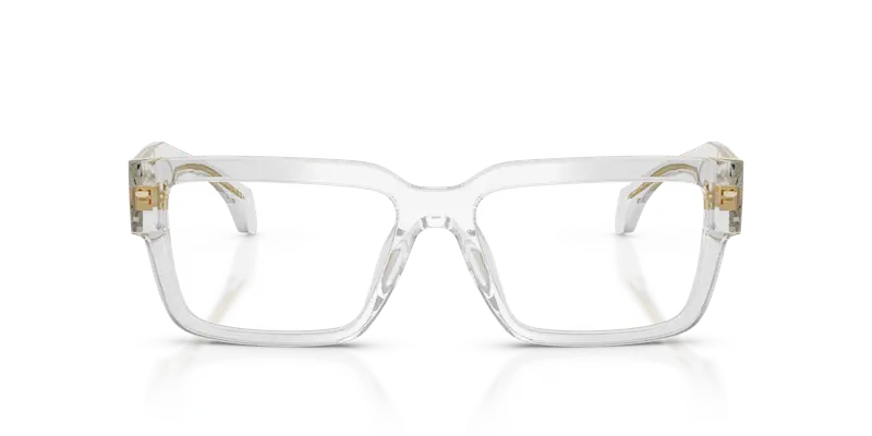 Versace Uomo VE3374U 5519 Montature da vista Acetato Grigio Trasparente Squadrata Normale miniatura 2