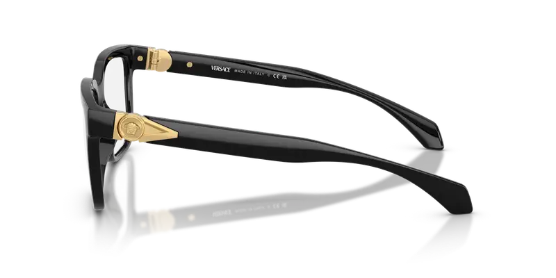Versace Uomo VE3377U GB1 Montature da vista Iniettato Nero Trasparente Squadrata Normale miniatura 3