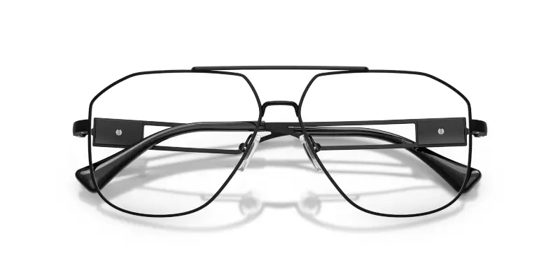 Uomo Versace VE1287 1261 Montature da vista Acciaio Nero Trasparente Pilot Normale miniatura 2