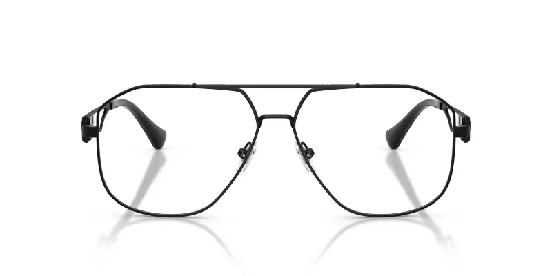 Uomo Versace VE1287 1261 Montature da vista Acciaio Nero Trasparente Pilot Normale miniatura 3