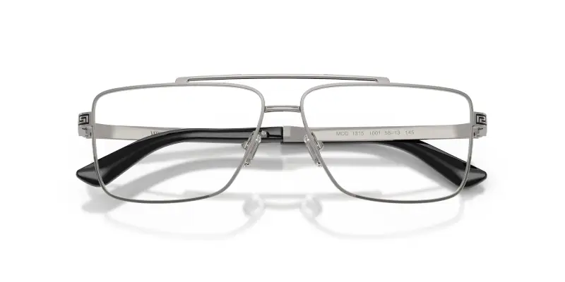 Uomo Versace VE1315 1001 Montature da vista Metallo Grigio Trasparente Squadrata Normale miniatura 2