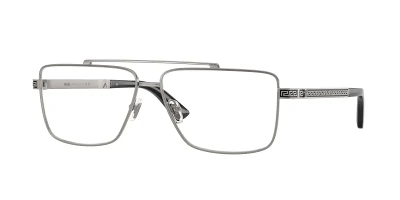 Uomo Versace VE1315 1001 Montature da vista Metallo Grigio Trasparente Squadrata Normale