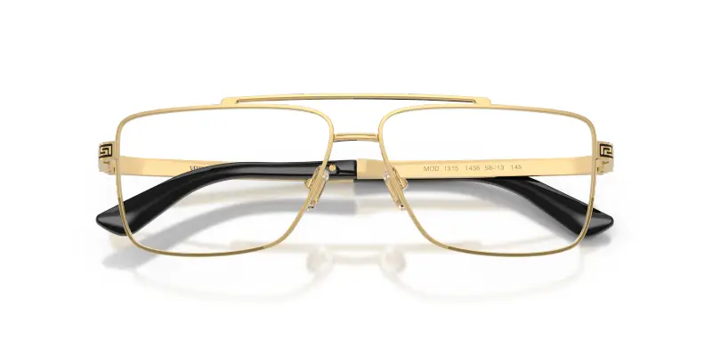 Uomo Versace VE1315 1436 Montature da vista Metallo Oro Trasparente Squadrata Normale miniatura 2