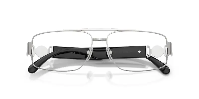 Uomo Versace VE1317 1000 Montature da vista Metallo Argento Trasparente Squadrata Normale miniatura 2