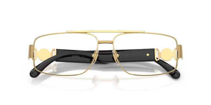 Uomo Versace VE1317 1002 Montature da vista Metallo Oro Trasparente Squadrata Normale miniatura 2