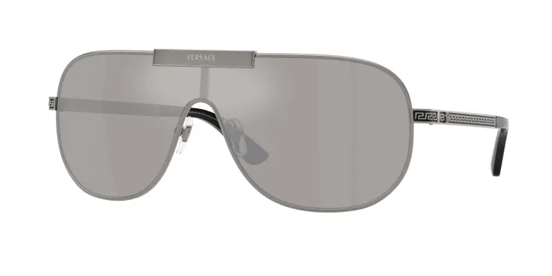 Uomo Versace VE2293 10016G Occhiali da sole Metallo Grigio Grigio Geometrica Specchiate