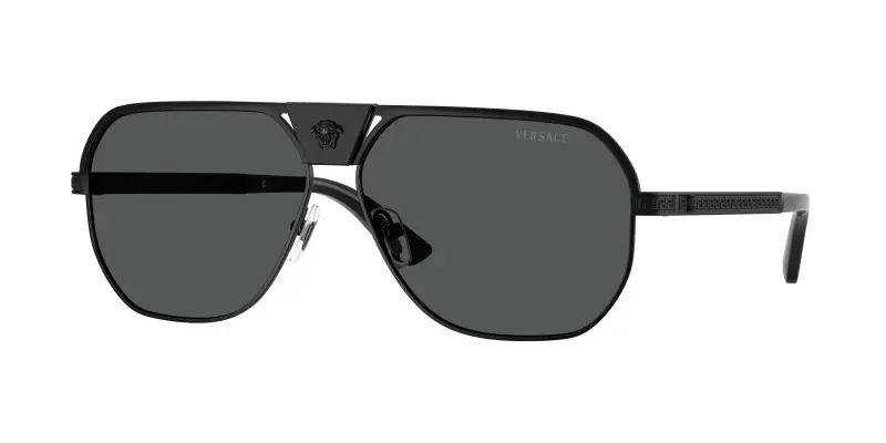 Uomo Versace VE2294 126187 Occhiali da sole Metallo Nero Grigio Squadrata Normale