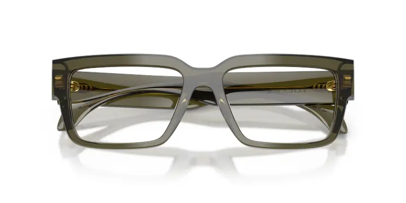 Uomo Versace VE3374U 5542 Montature da vista Acetato Verde Trasparente Squadrata Normale miniatura 2