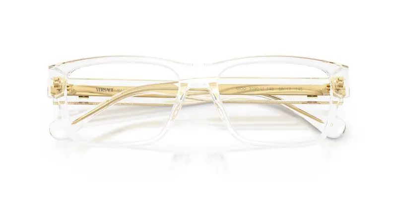 Uomo Versace VE3390U 148 Montature da vista Acetato Trasparente Trasparente Squadrata Normale miniatura 2