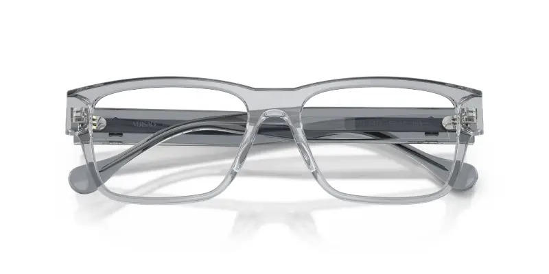Uomo Versace VE3390U 5432 Montature da vista Acetato Grigio Trasparente Squadrata Normale miniatura 2