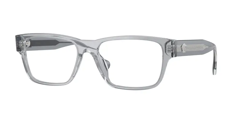 Uomo Versace VE3390U 5432 Montature da vista Acetato Grigio Trasparente Squadrata Normale