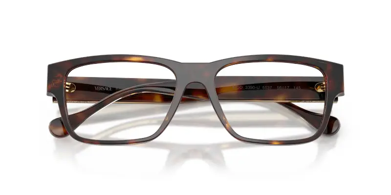 Uomo Versace VE3390U 5537 Montature da vista Acetato Tartaruga Trasparente Squadrata Normale miniatura 2