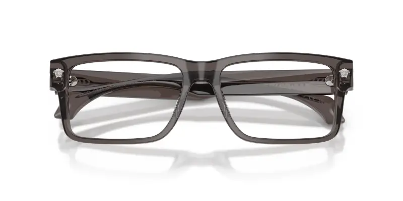 Uomo Versace VE3391U 5389 Montature da vista Acetato Grigio Trasparente Squadrata Normale miniatura 2