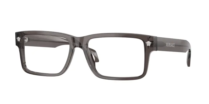 Uomo Versace VE3391U 5389 Montature da vista Acetato Grigio Trasparente Squadrata Normale