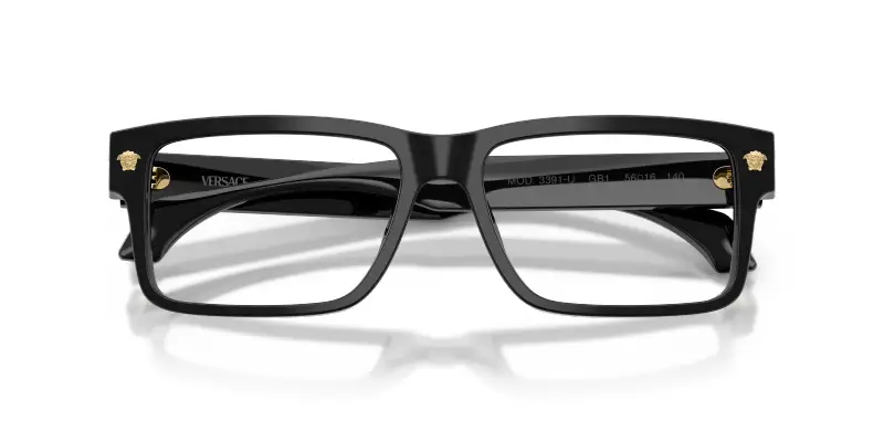 Uomo Versace VE3391U GB1 Montature da vista Acetato Nero Trasparente Squadrata Normale miniatura 2