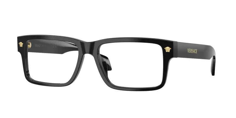 Uomo Versace VE3391U GB1 Montature da vista Acetato Nero Trasparente Squadrata Normale