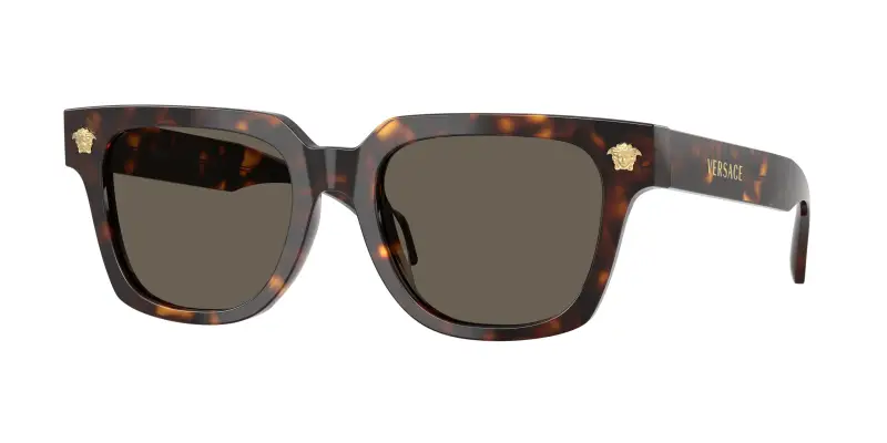 Uomo Versace VE4510U 108/3 Occhiali da sole Acetato Tartaruga Marrone Squadrata Normale