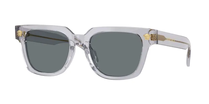 Uomo Versace VE4510U 530580 Occhiali da sole Acetato Grigio Blu Squadrata Normale