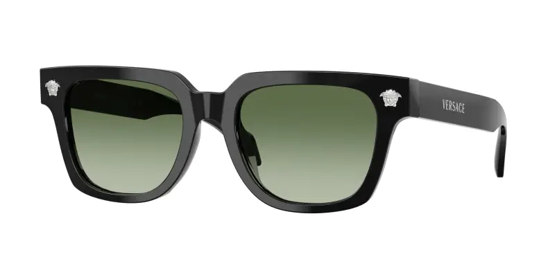 Uomo Versace VE4510U GB1/8E Occhiali da sole Acetato Nero Verde Squadrata Normale Sfumato