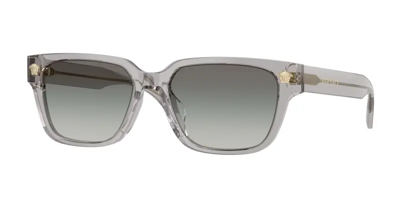 Uomo Versace VE4513D 593/11 Occhiali da sole Acetato Grigio Grigio Squadrata Normale Sfumato