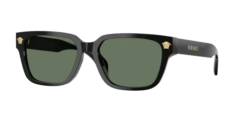 Uomo Versace VE4513D GB1/82 Occhiali da sole Acetato Nero Verde Squadrata Normale