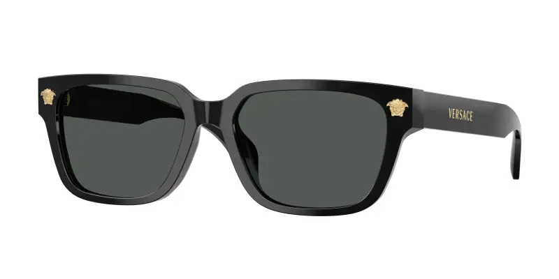 Uomo Versace VE4513D GB1/87 Occhiali da sole Acetato Nero Grigio Squadrata Normale