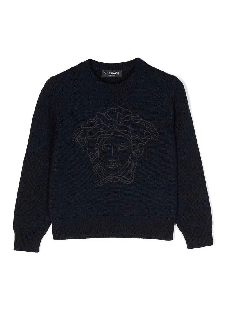 Maglione in lana vergine blu navy