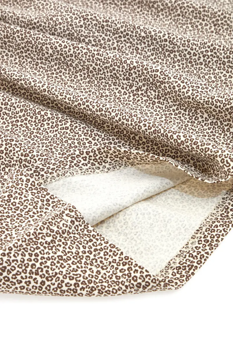 Vestito Beige con Gonna Animalier e Dettagli Azzurri PITT KIDS PT-K-SK-7003 miniatura 2