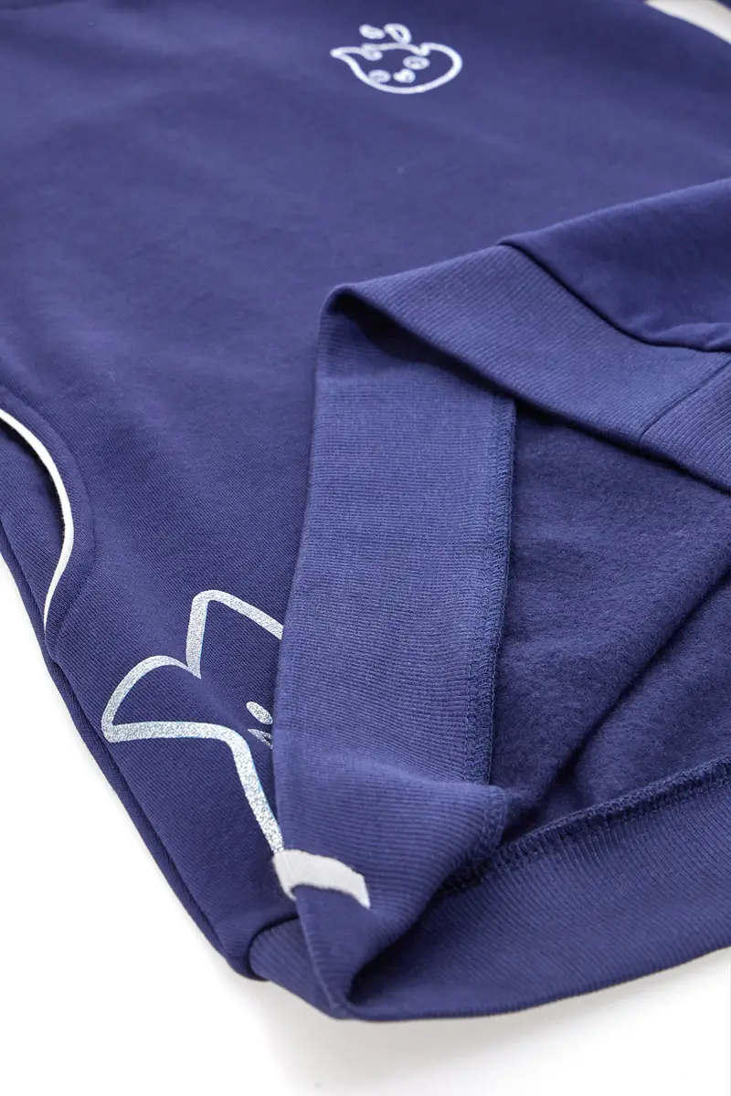 Vestito blu con tasche e stampe grigie PITT KIDS 6001 miniatura 2