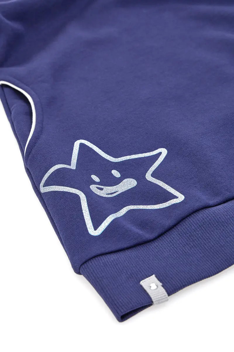 Vestito blu con tasche e stampe grigie PITT KIDS 6001 miniatura 3