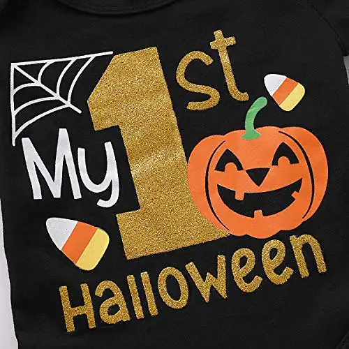 Vestito Halloween Neonato, Il Mio Primo Costume Halloween Neonato, Vestiti Halloween Neonata, Tutina Halloween Neonata miniatura 3