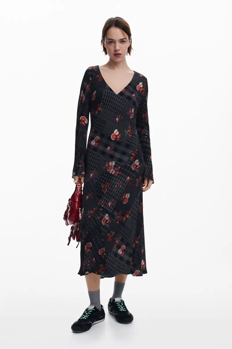 Vestito midi a quadri