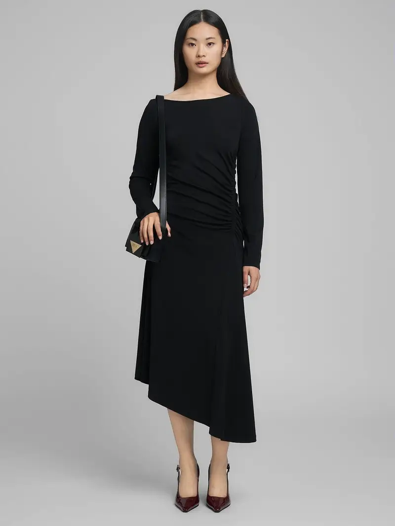 Vestito Midi Asimmetrico In Jersey