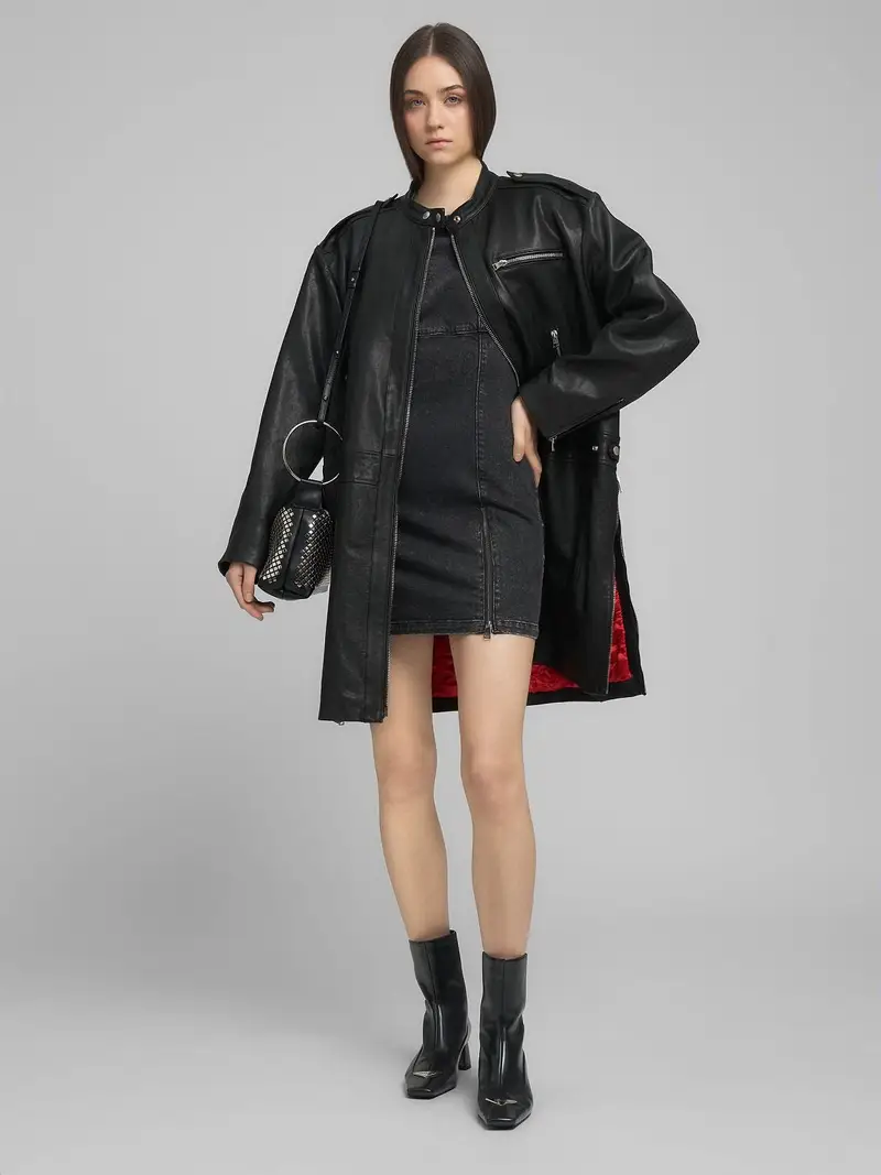 Vestito Mini In Denim Di Misto Cotone