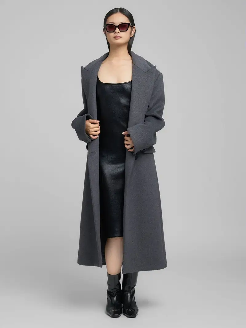 Vestito Skinny Fit Effetto Pelle