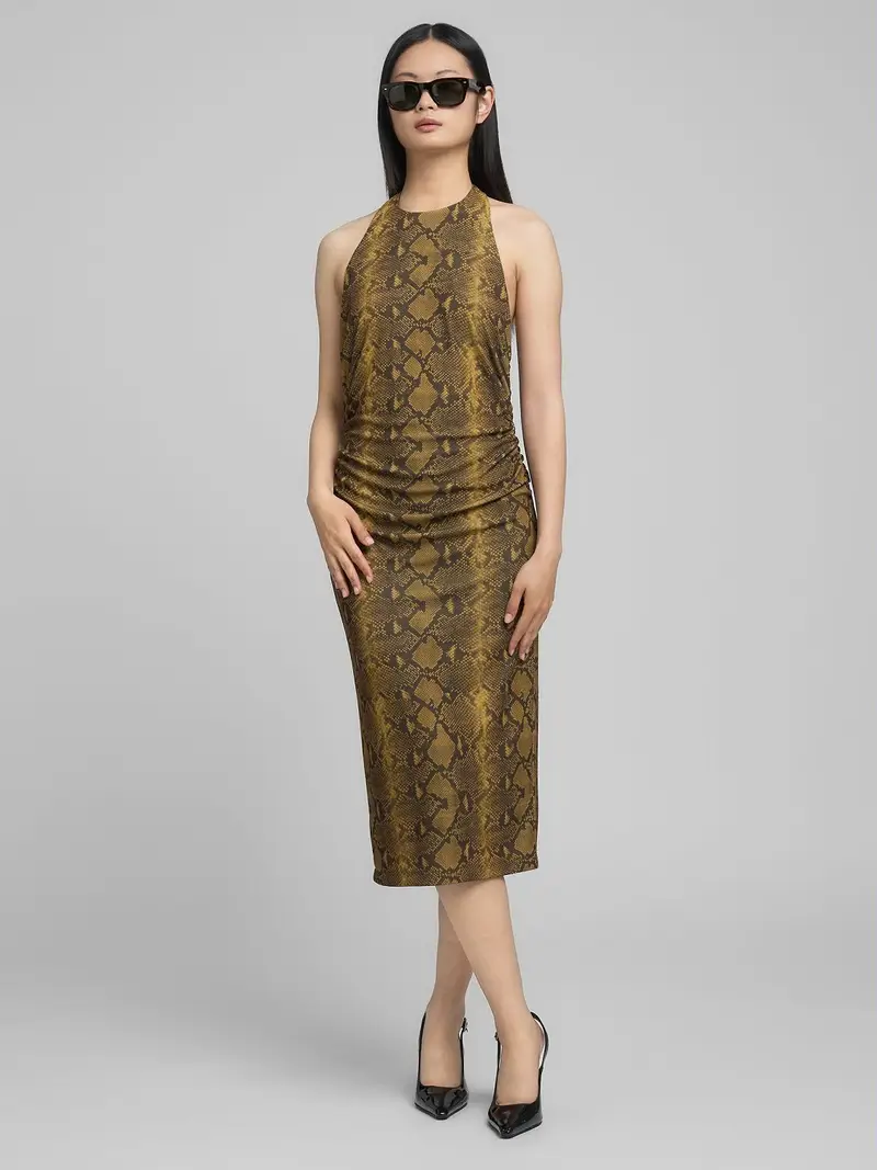 Vestito Slim Fit Con Stampa Serpente