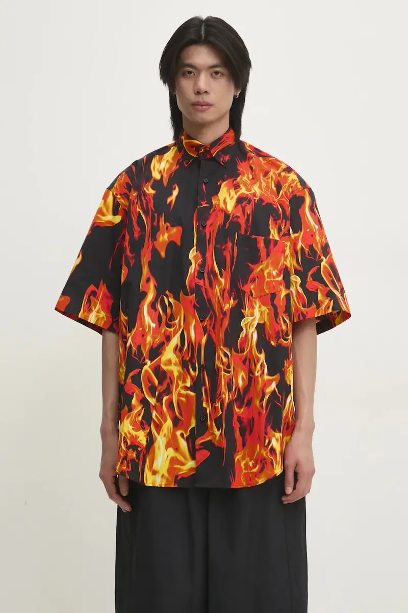 camicia in cotone Fire Shortsleeve uomo colore nero UA66SH430X
