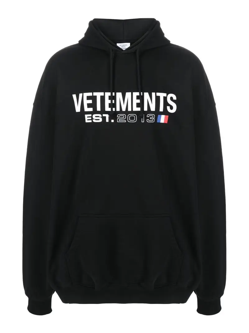 Felpa in cotone con logo Nero