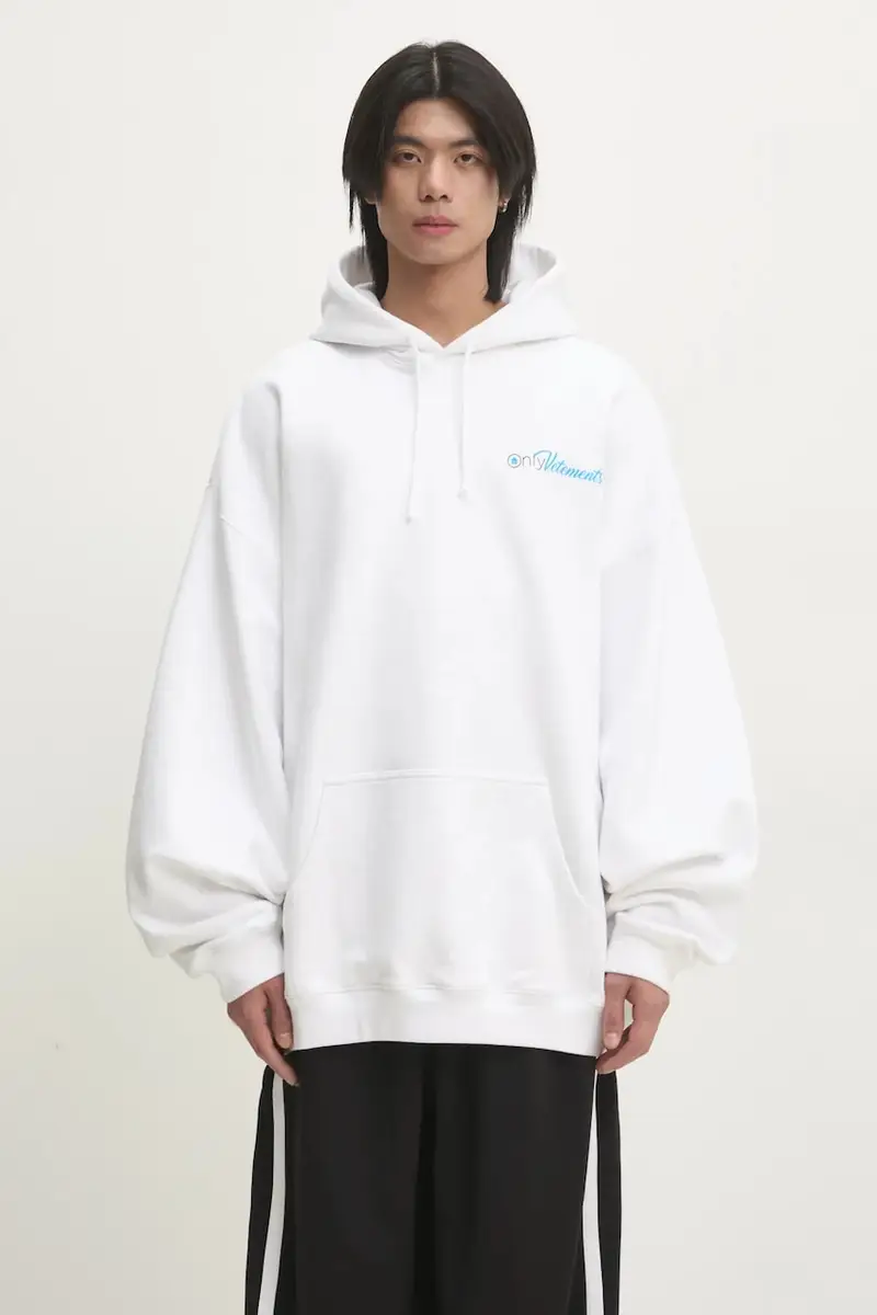 felpa Only Vetements Oversized uomo colore bianco con cappuccio UA66HD770W
