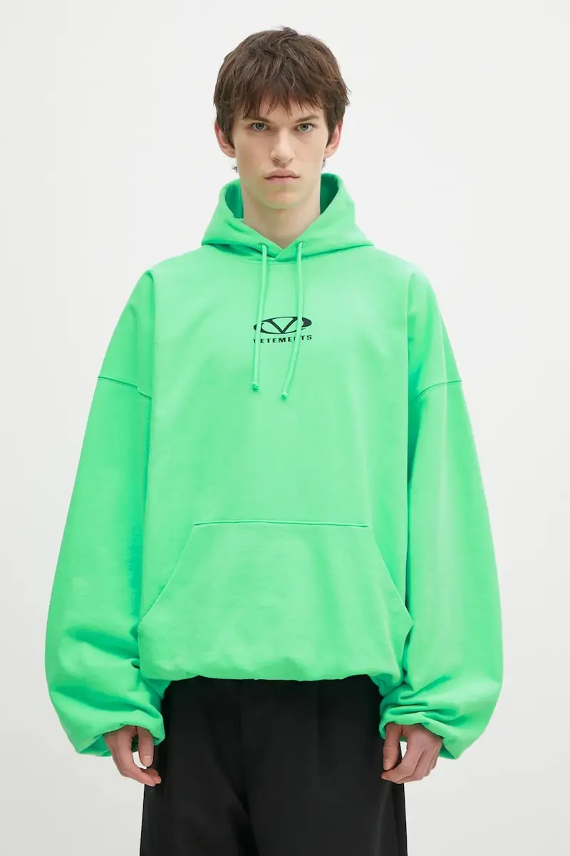 felpa Oval Logo Cropped Boxy uomo colore verde con cappuccio UA66HD600E