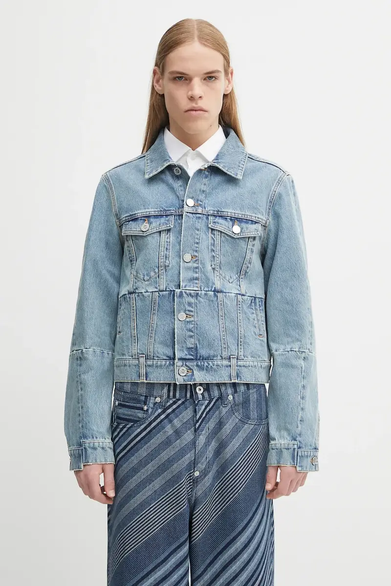 giacca di jeans Cut-Up Fitted Denim colore blu UH76DJ660LB3