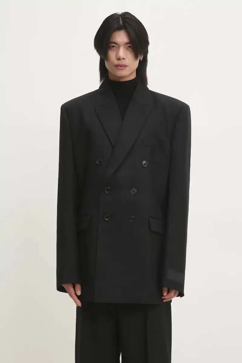 giacca in lana Double Breasted Evening colore nero UA66JA450B1