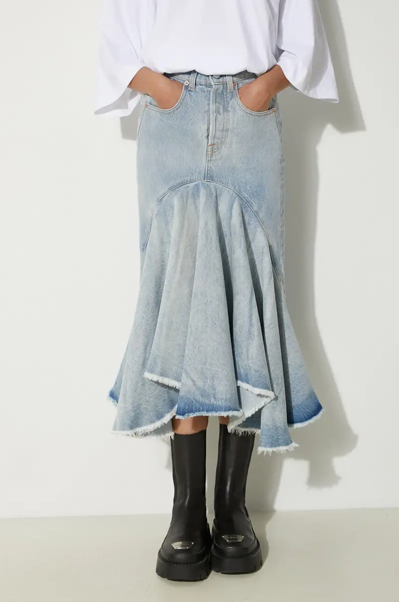 gonna di jeans Denim Midi colore blu WE64SK700N