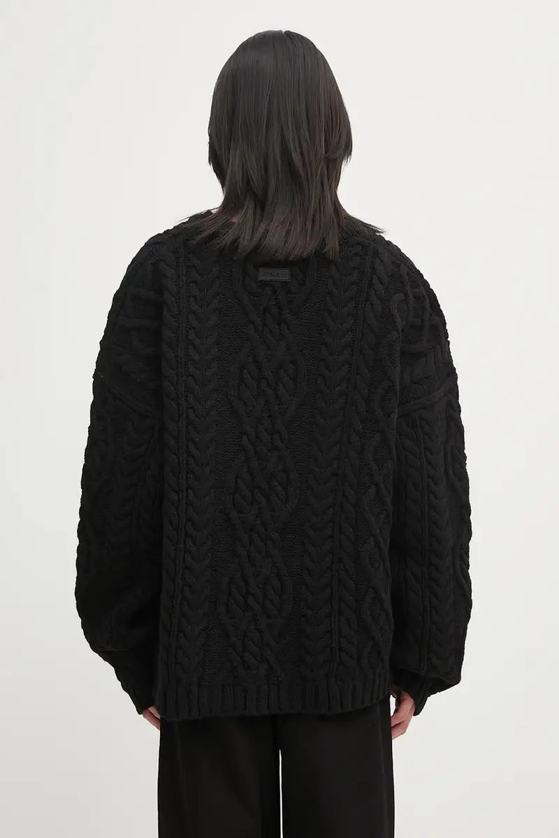 maglione in lana Cable-Knit uomo colore nero UH76KN600B miniatura 3