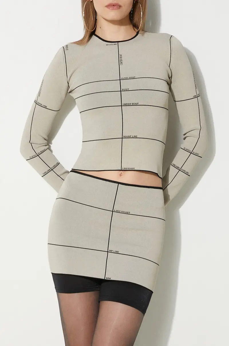 Maison Kitsuné gonna Mannequin Knit colore beige WE64KN350O